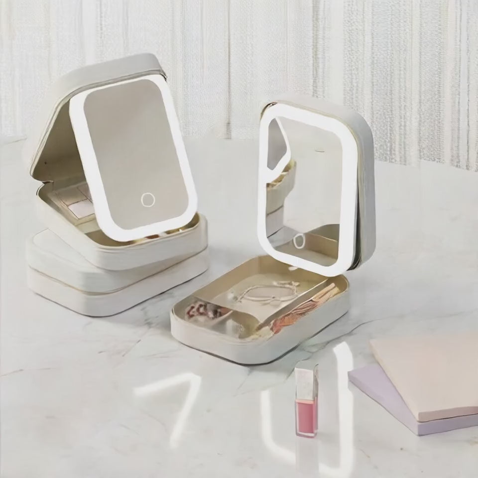 LED Makeup Mirror Storage Box