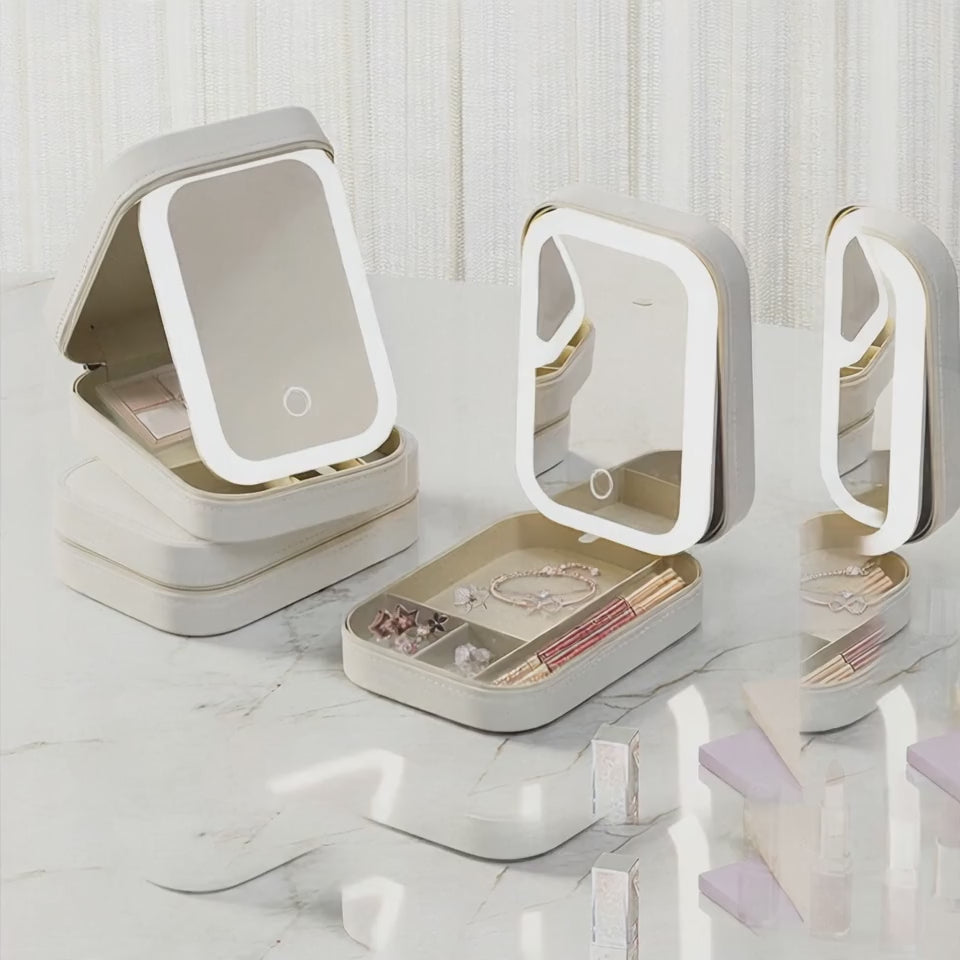 LED Makeup Mirror Storage Box